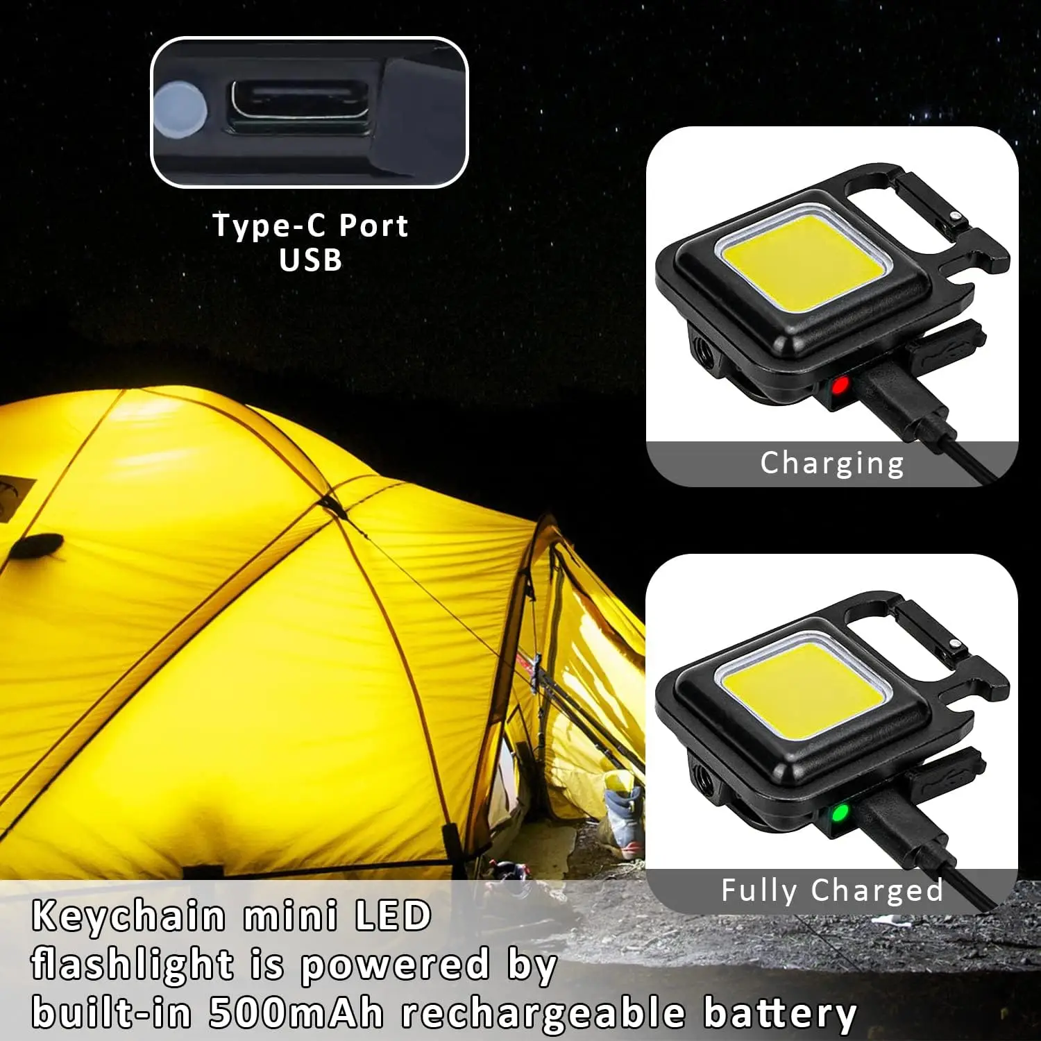 Linterna impermeable recargable para exterior