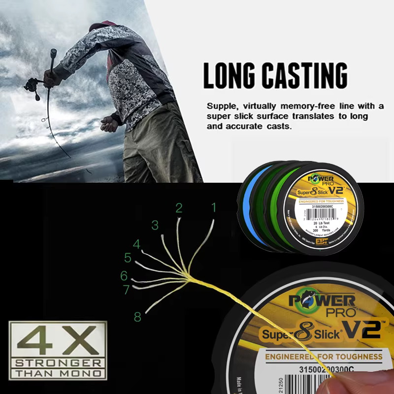 PowerPro SSV2 - Línea trenzada Spectra de alto rendimiento para pesca - imagen 3