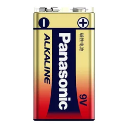 Pila 9V Panasonic alcalina de carbono cuadrada para alarmas