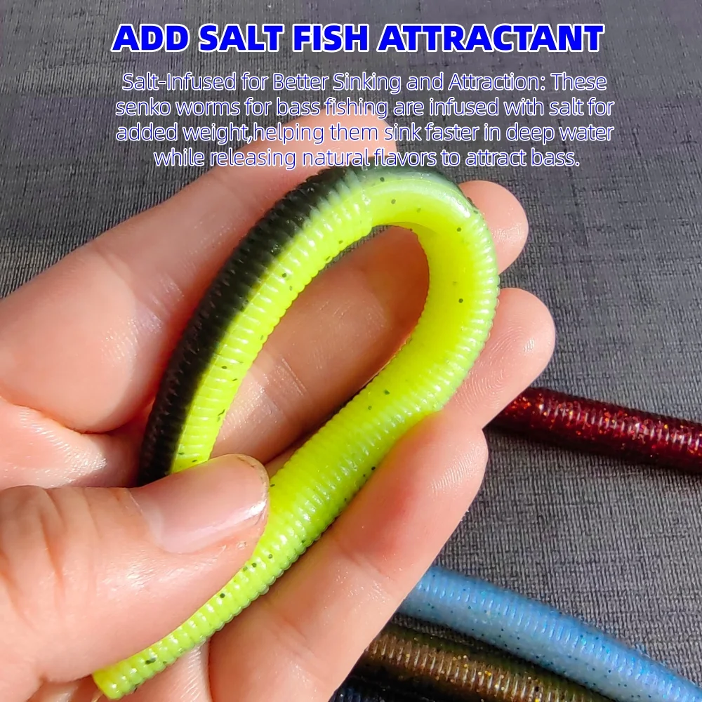 Senko Worm de silicona flexible para lubina y lucio en salada - imagen 3