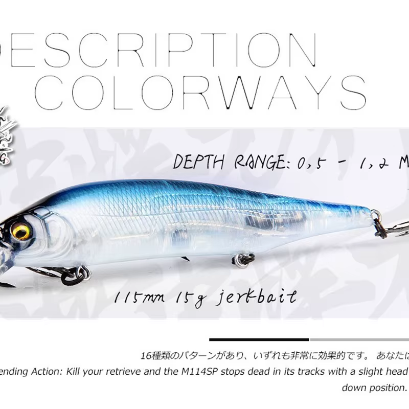 Bearking M114 Señuelo Minnow Wobbler – Anzuelos de calidad superior - imagen 4