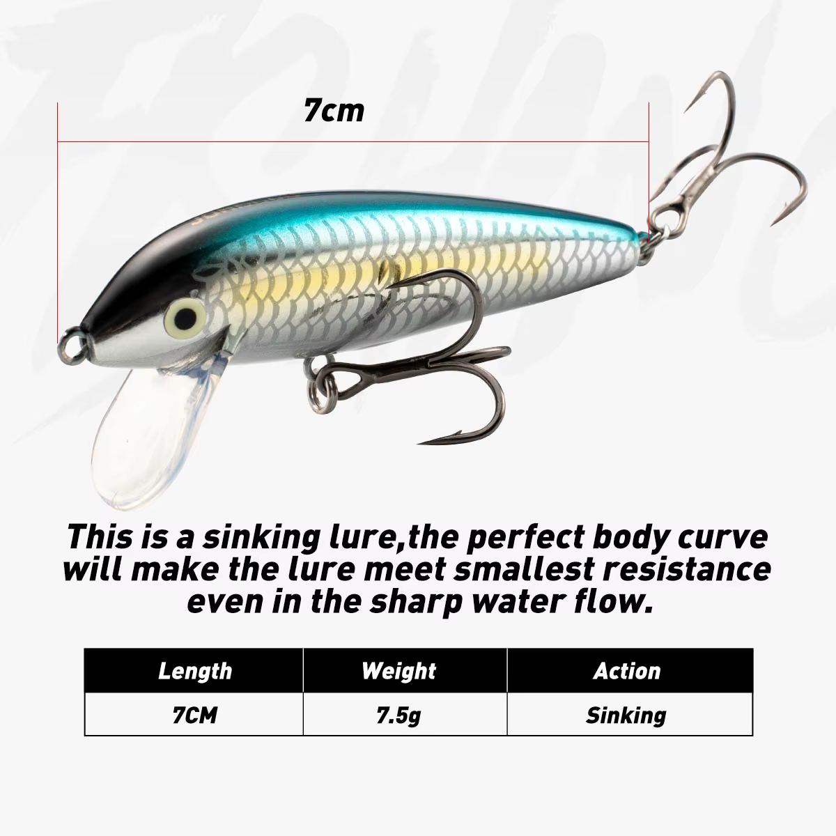 Señuelo Jerkbait 7cm hundido para trucha - imagen 5