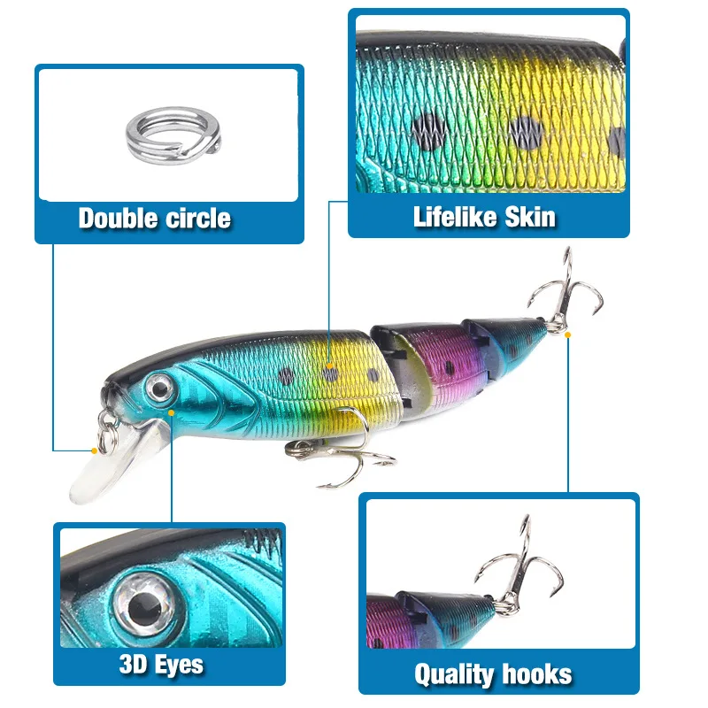 Crankbait para lubina con ojos 3D y acción minnow - imagen 2