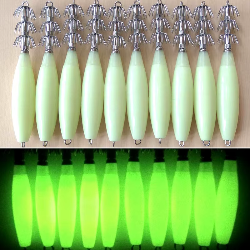 Anzuelos Jig de Calamar Luminosos 17g-72g