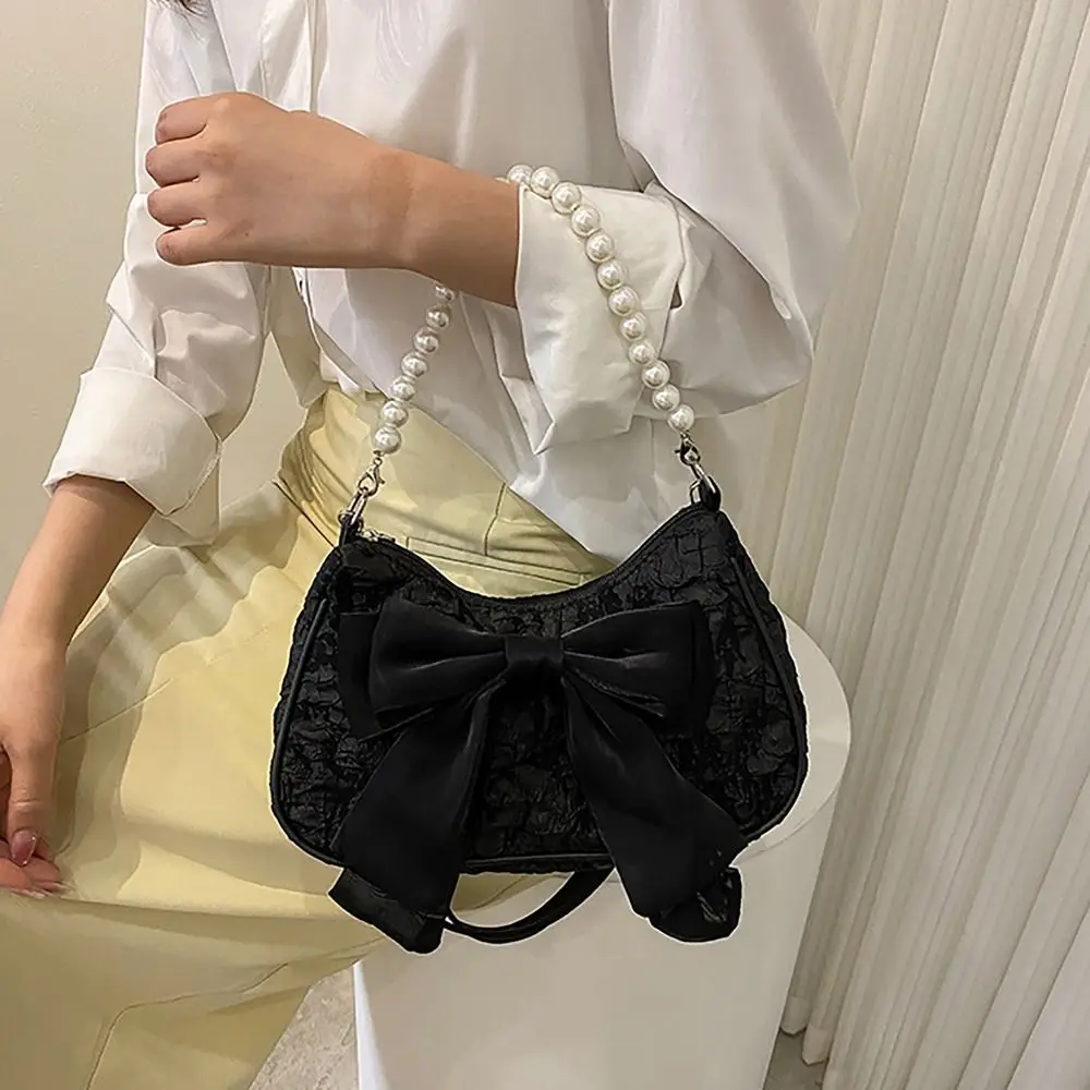 Bolso cruzado de cuero PU con lazo mariposa y gran capacidad - imagen 3