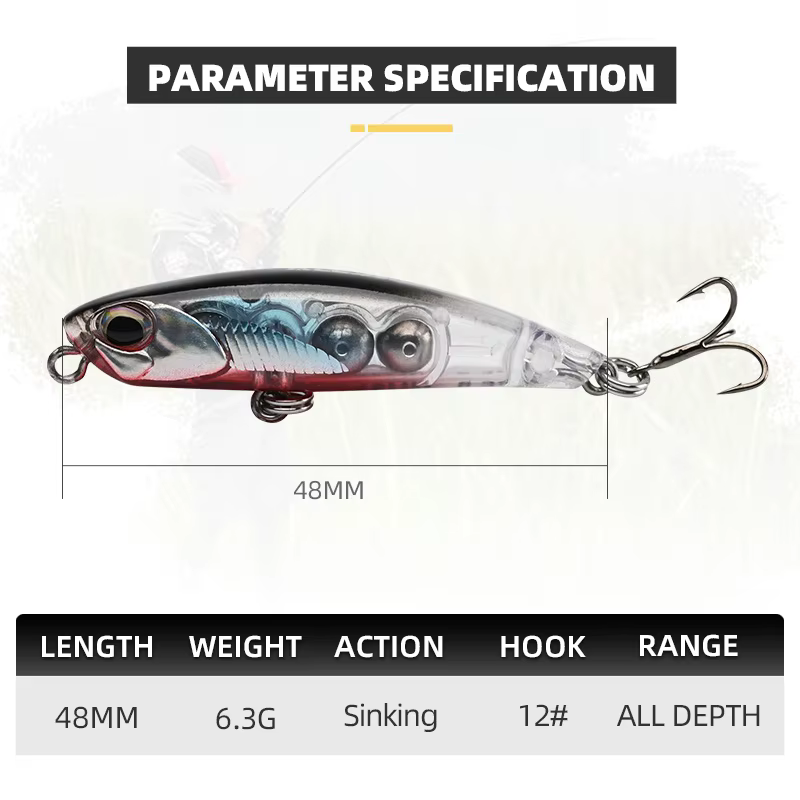 BLUX LURKER 48 Señuelo Lápiz Hundido Agua Salada – Minnow Wobbler Duro - imagen 4