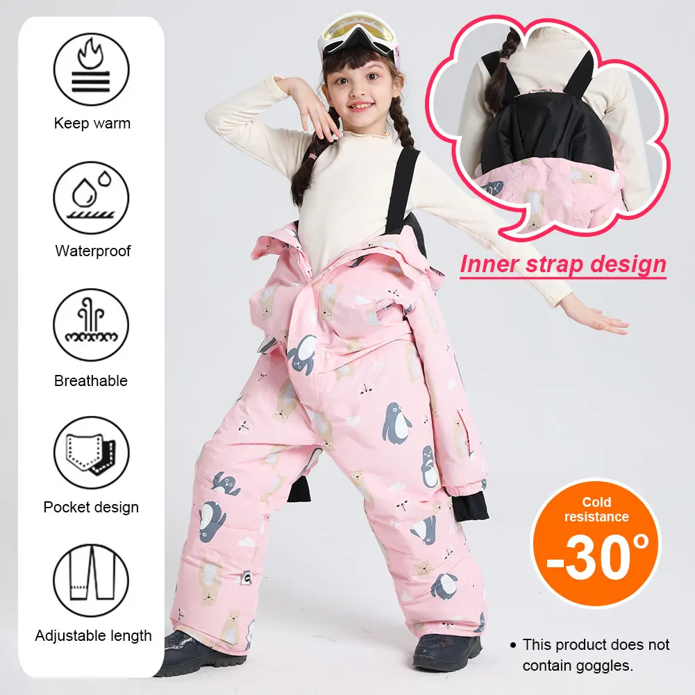Traje de nieve infantil de una pieza pingüino cálido y cortaviento - imagen 2