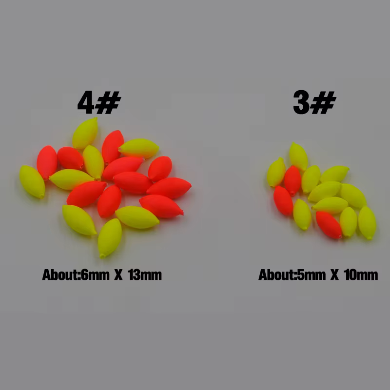 Flotador Bobber MNFT – Ovalado rojo/amarillo para pesca - imagen 5