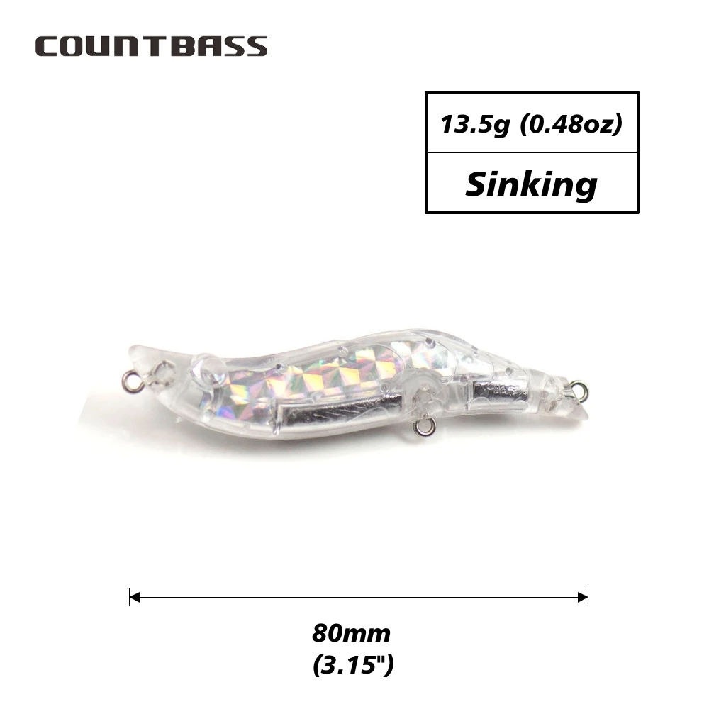 Countbass Lápiz Holográfico 3D 80 mm – Señuelo hundimiento para lubina - imagen 3