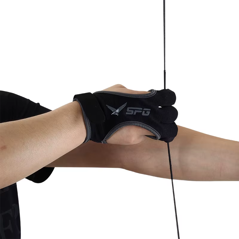Guantes de Tiro con Arco de Tres Dedos SPG – Yemas Engrosadas - imagen 3