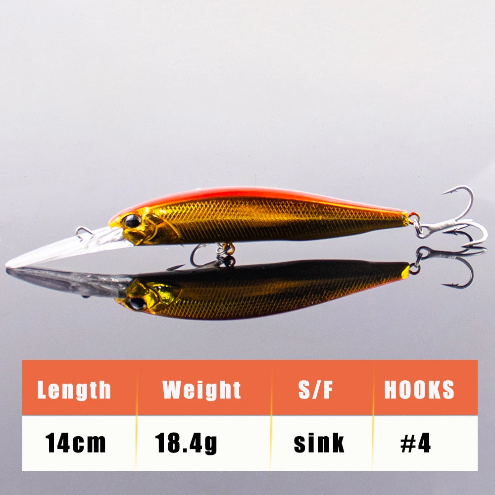 CCLTBA Sinking Minnow 14 cm en acción bajo el agua