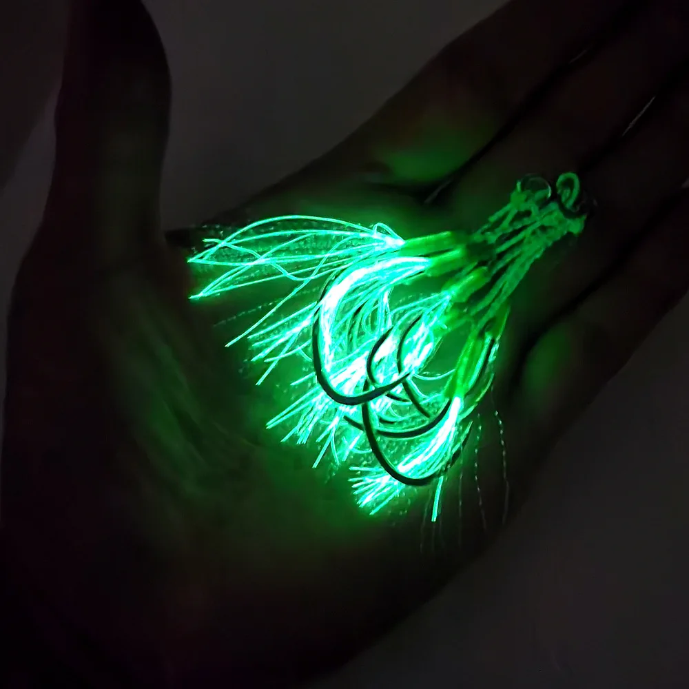 Anzuelos luminosos con púas y gancho auxiliar doble – Agua salada - imagen 3
