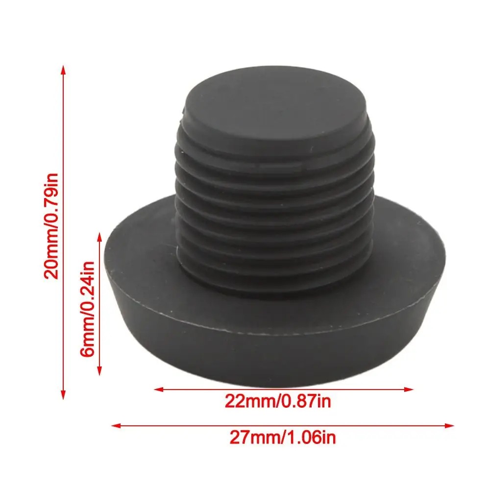 Tapones de goma negros para taco de billar, 27x20 mm