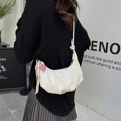 Bolso Hobo de piel sintética con cremallera y hombro gran capacidad