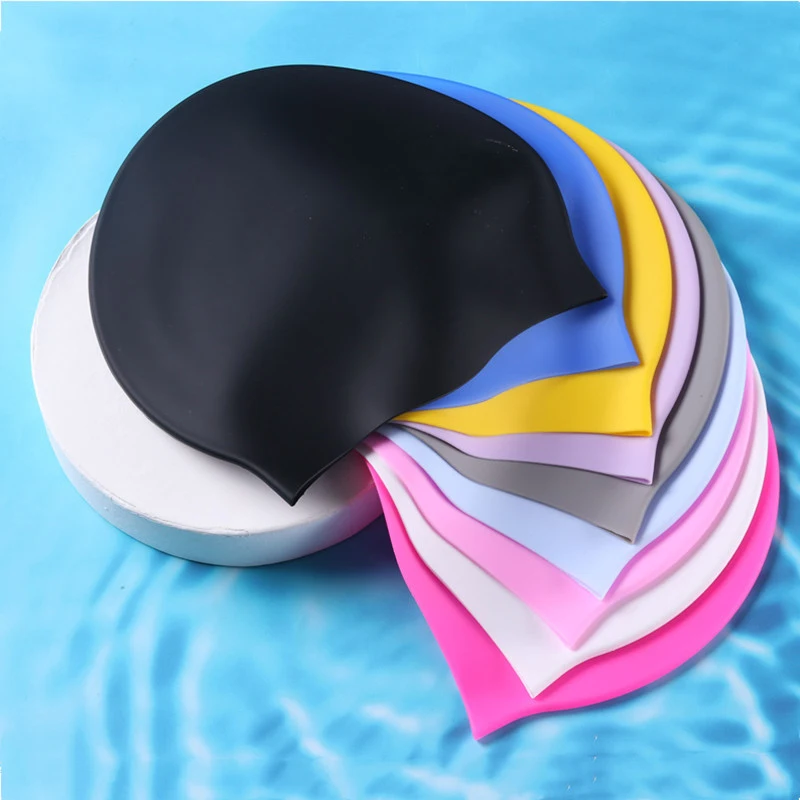 Gorro natación silicona impermeable para cabello largo unisex