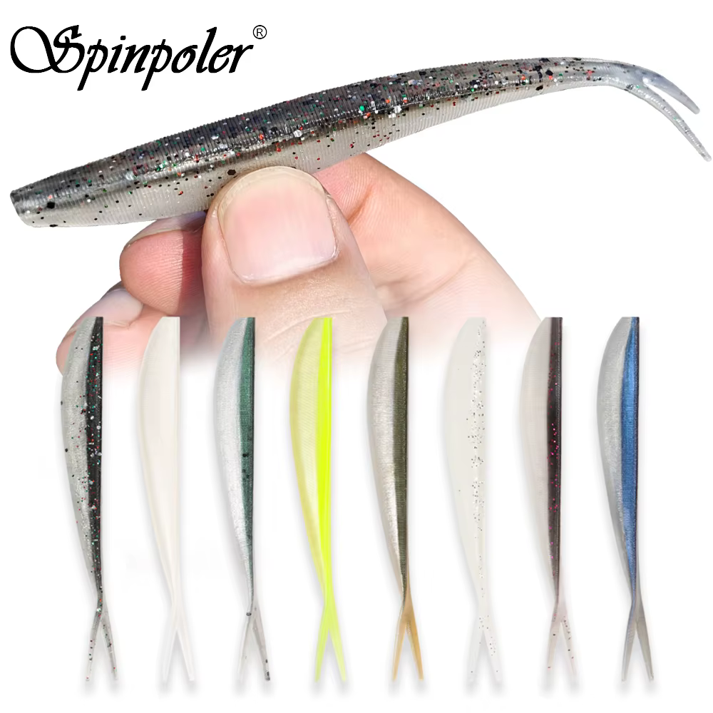 Señuelo Soft Spinpoler Fluke Split Tail para Baars