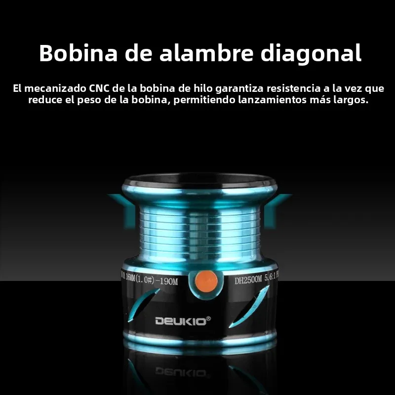 Carrete de Pesca DEUKIO metal CNC para agua dulce y salada - imagen 3