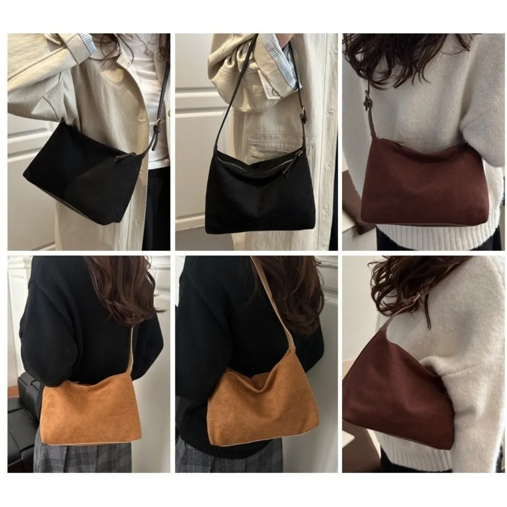 Bolso bandolera de gamuza gran capacidad con correa ajustable - imagen 5