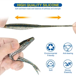 Señuelos blandos swimbait cola de horquilla para Texas Rig y Jig Head