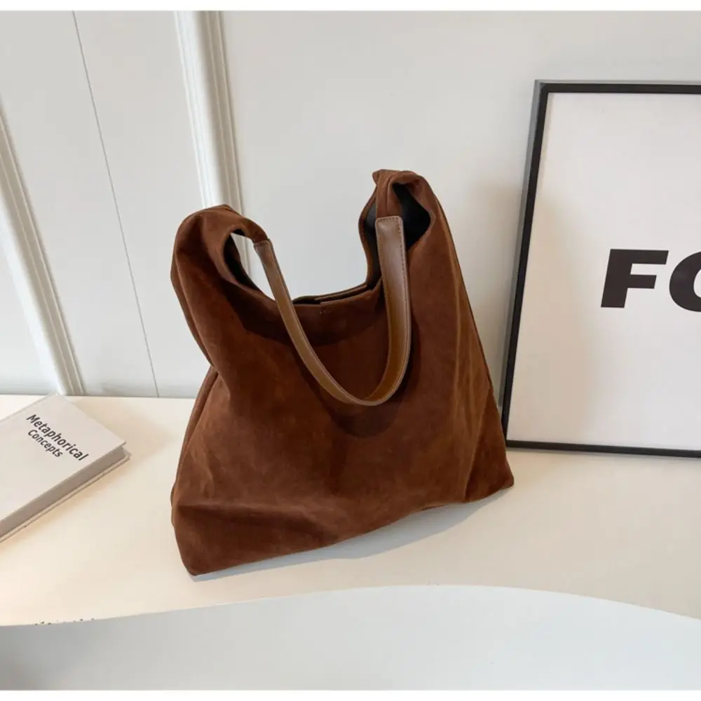 Bolso de hombro de gamuza vintage para mujer, gran capacidad