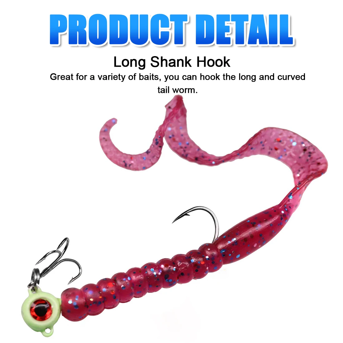 FishTrip Jig Head Vástago Largo – Plantilla Luminosa Lubina/Trucha - imagen 2