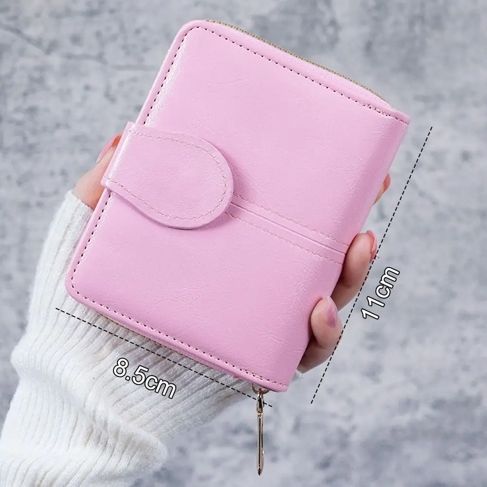 Monedero vintage de cuero PU aceitado con cremallera mini para mujer - imagen 5