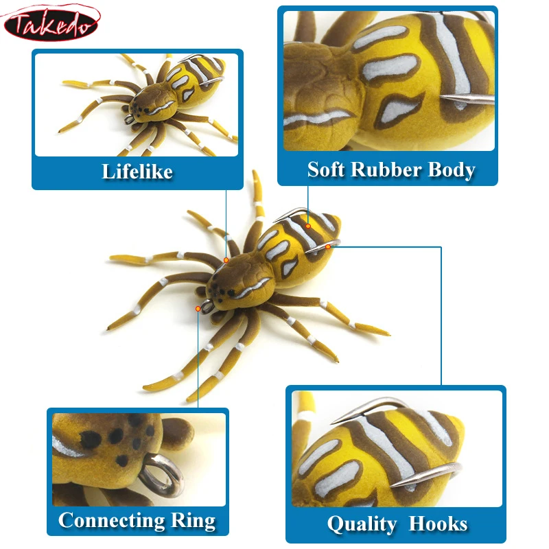 Señuelo de silicona Spider TAKEDO para lubina, trucha y carpa - imagen 3