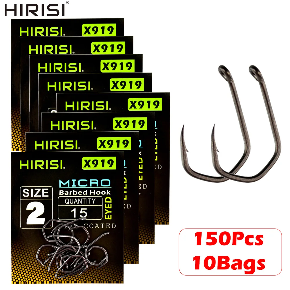 Hirisi X919 Anzuelos Carpa con Ojo de Acero PTFE y Micro Púas - imagen 5