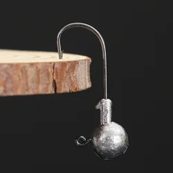 Anzuelos Jig Head bola redonda con hoja sin malezas para vinilo