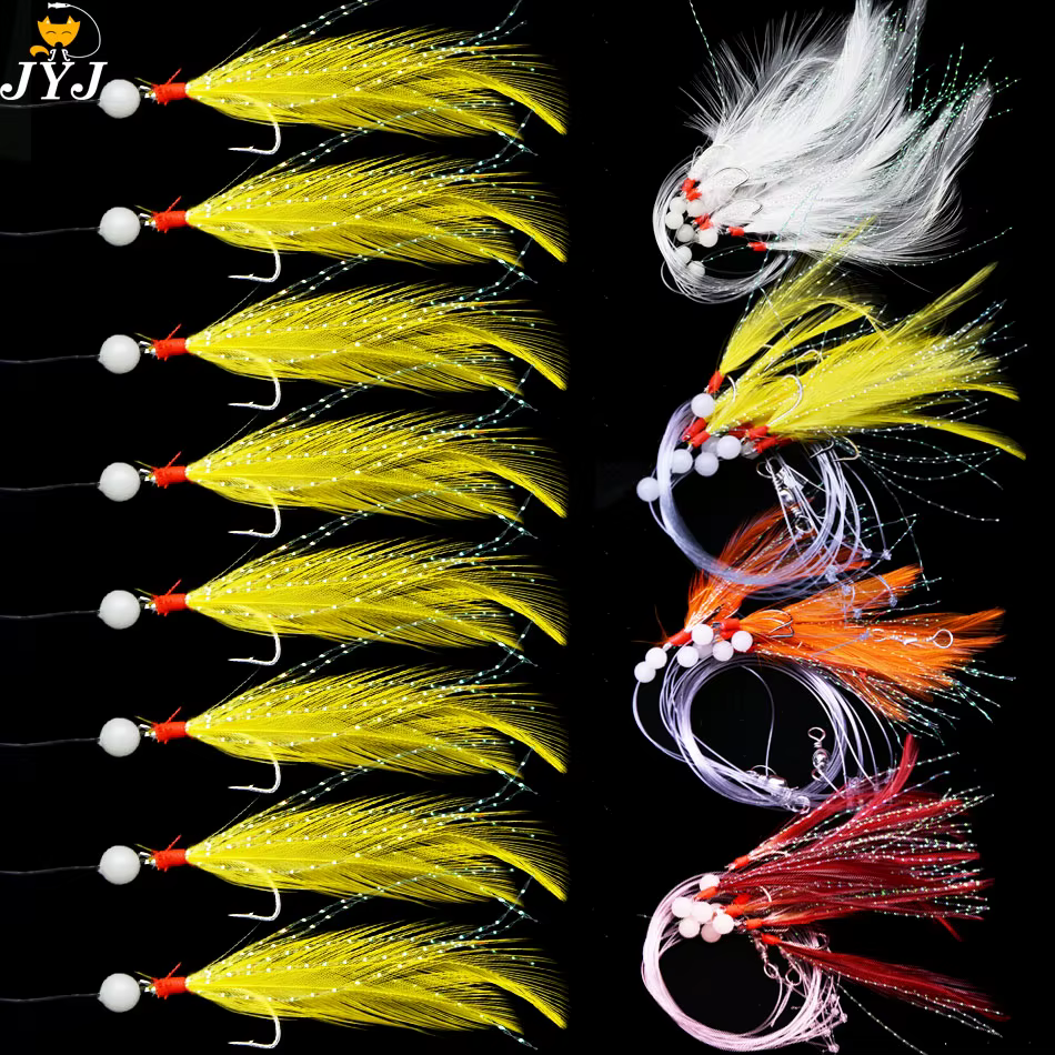 JYJ Sabiki – Cebo de plumas para agua salada - imagen 2
