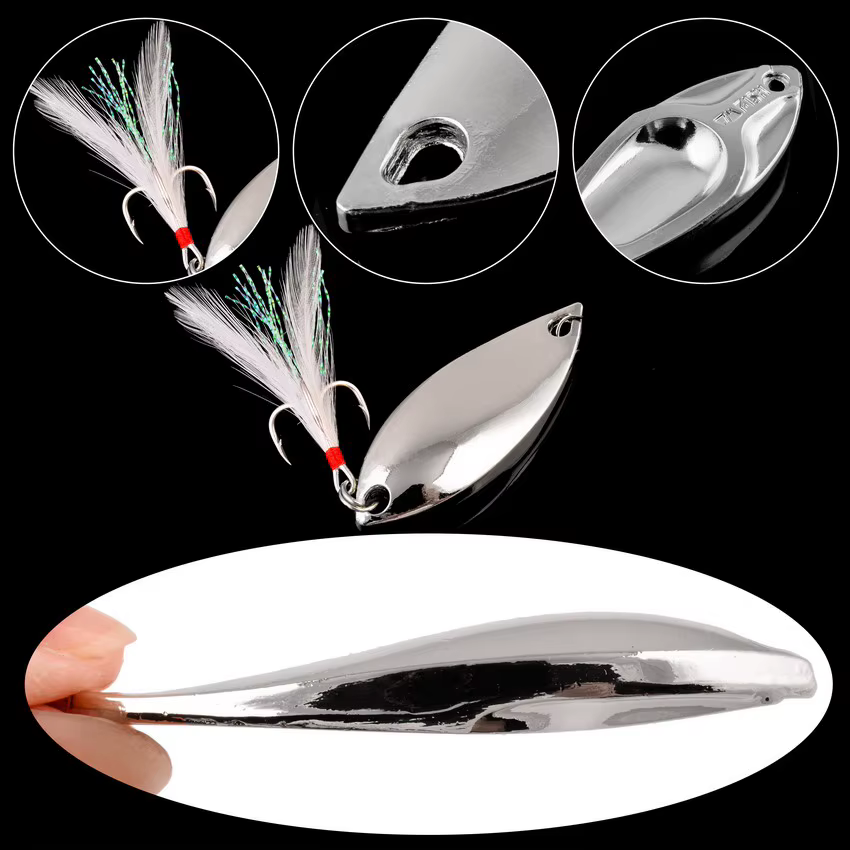 Cucharas Giratorias Trucha – Dorado y Plateado - imagen 2