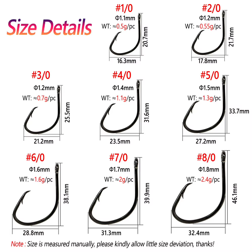 Bimoo Anzuelo circular compensado ligero 8/0 para cebo vivo de pesca - imagen 5