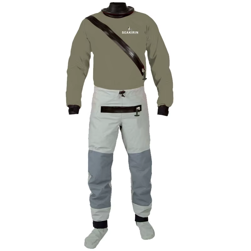 Traje seco pesca kayak con entrada frontal y calcetines con cremallera - imagen 3