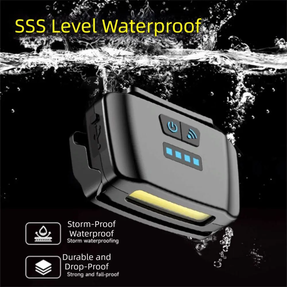 Linterna frontal LED recargable con clip impermeable y mini - imagen 4