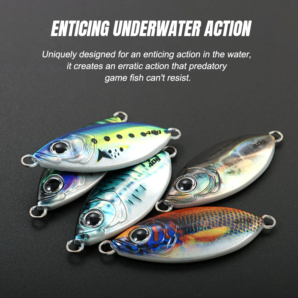 Los tres pesos del señuelo JIGGING PRO: 20g, 40g y 60g