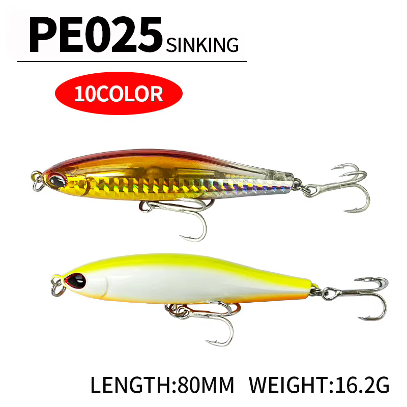 Señuelos Lápiz 8 cm para Trolling en Agua Salada – Hundimiento Lento - imagen 2