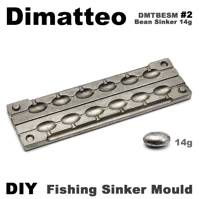 Molde de plomos tipo frijol Dimatteo DIY para pesca