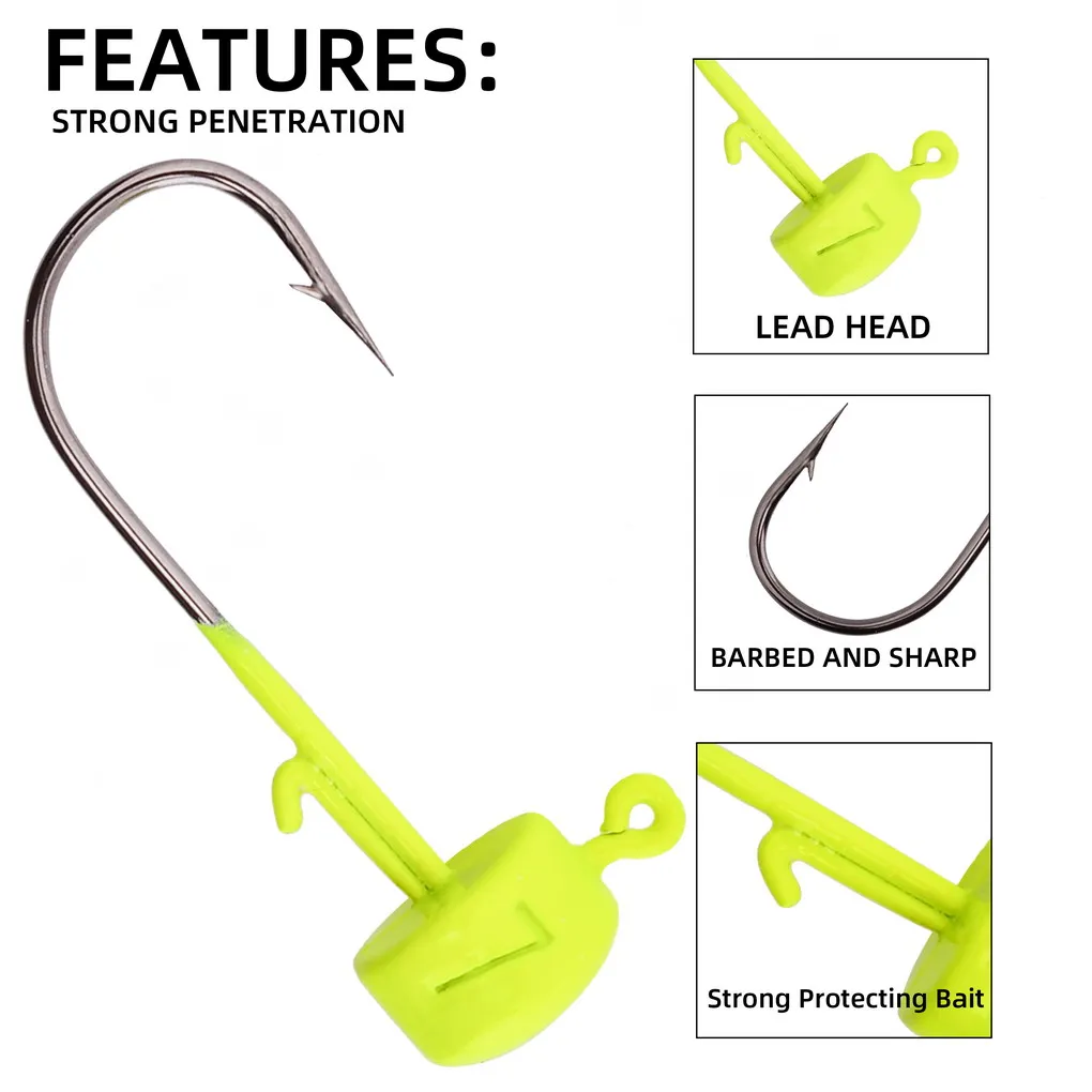 Cabezas de jig Ned Rig, anzuelos cabeza de hongo - imagen 5
