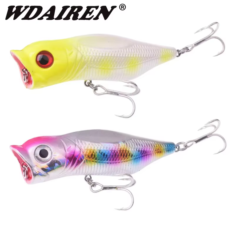 Señuelo Popper 9 cm y 17 g Wobblers marinos con anzuelos triples - imagen 3