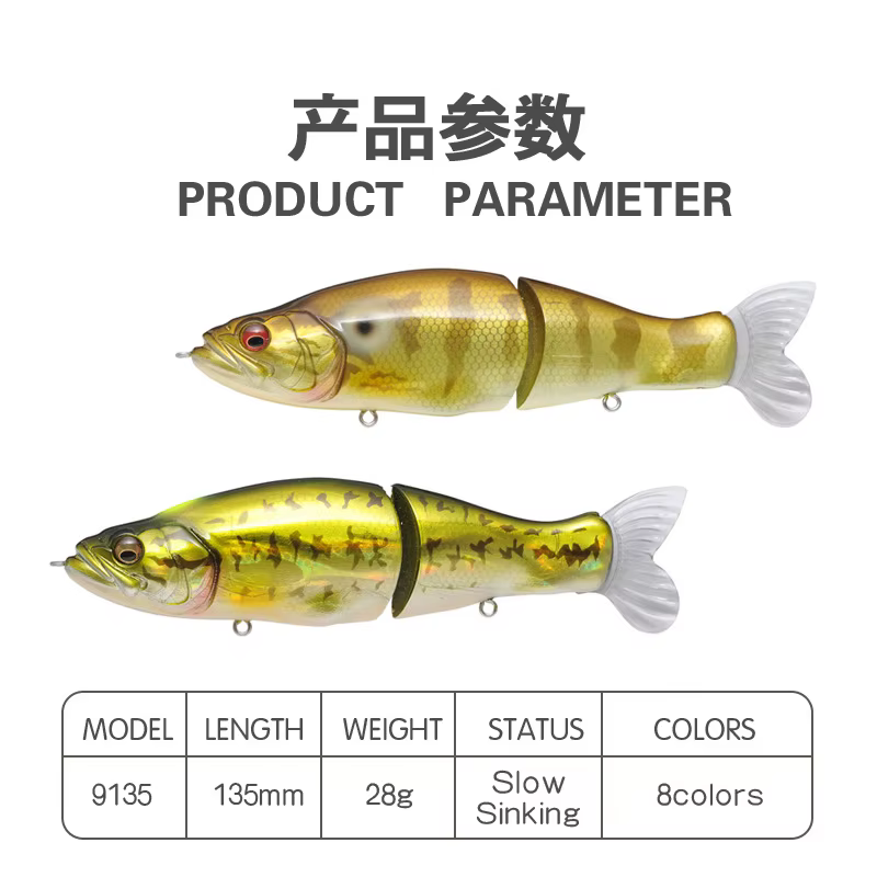 Swimbait Shad 135mm 28g – Señuelo articulado para lubina - imagen 3