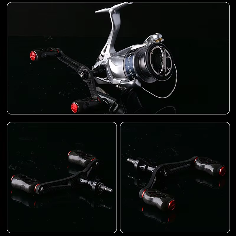 Manivela carbono doble DEUKIO para carrete con rodamientos - imagen 4