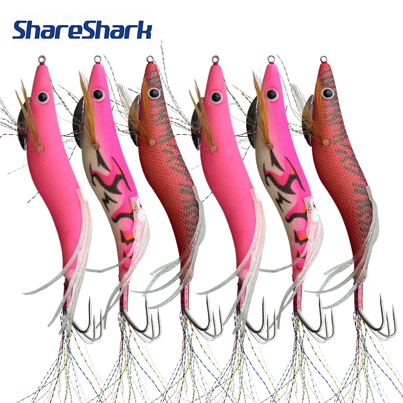 ShareShark señuelo de madera UV para calamar y pulpo – camarón