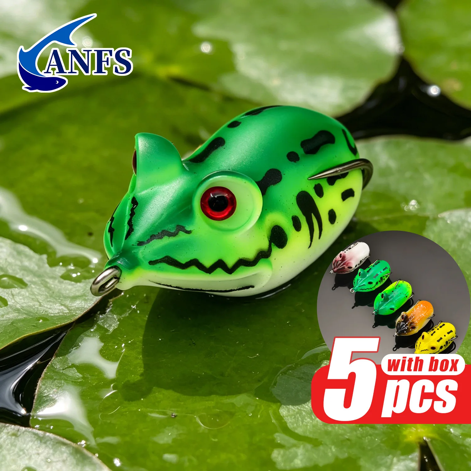 ANFS Señuelo de rana para pesca en superficie, vinilo suave - imagen 3