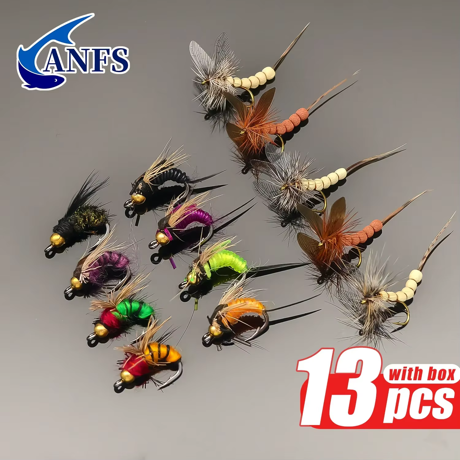 Detalle de moscas húmedas y secas del juego ANFS