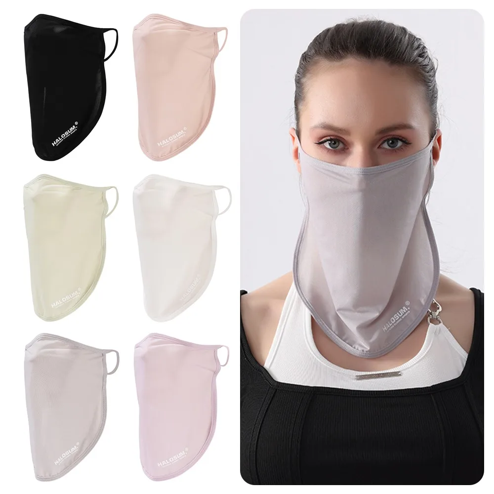 Mascarilla UV delgada con orejeras, seda de hielo transpirable unisex - imagen 3