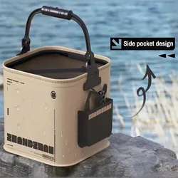 Cubo de pesca portátil EVA plegable con tapa de malla para pescado