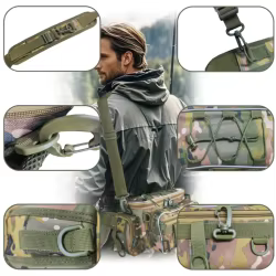 MBLN Bolsa bandolera de pesca para señuelos, impermeable
