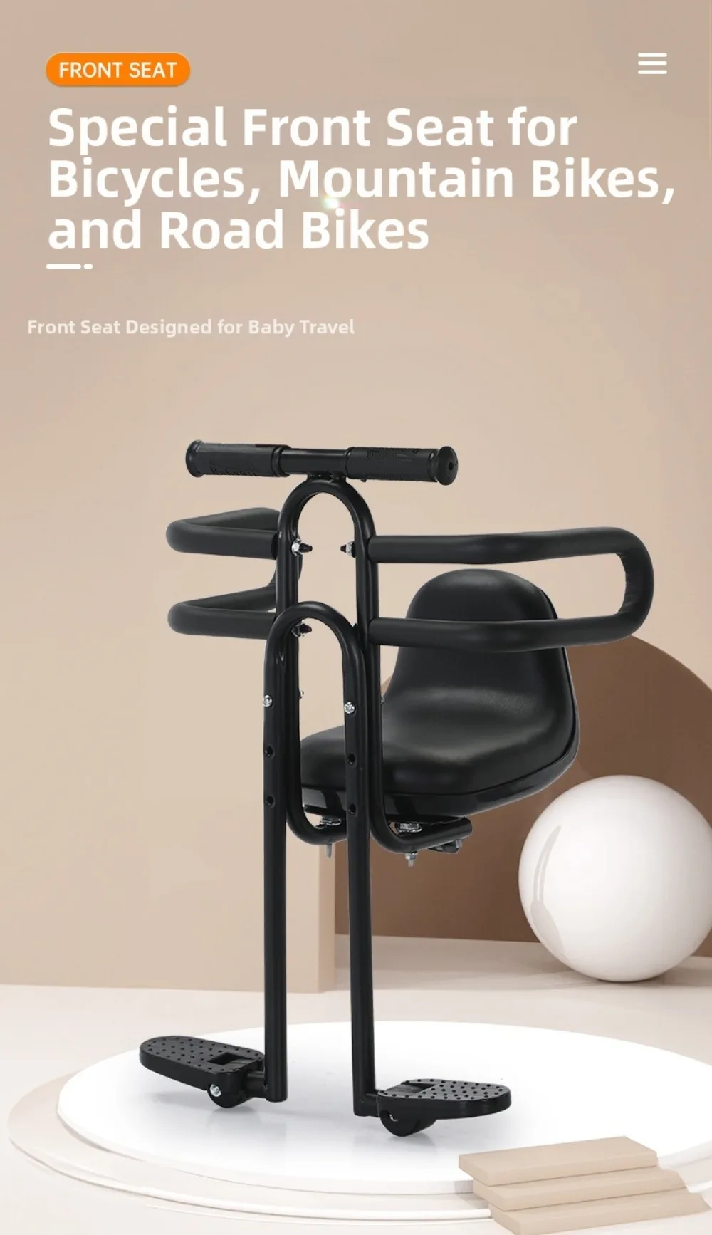 Vista del asiento infantil delantero