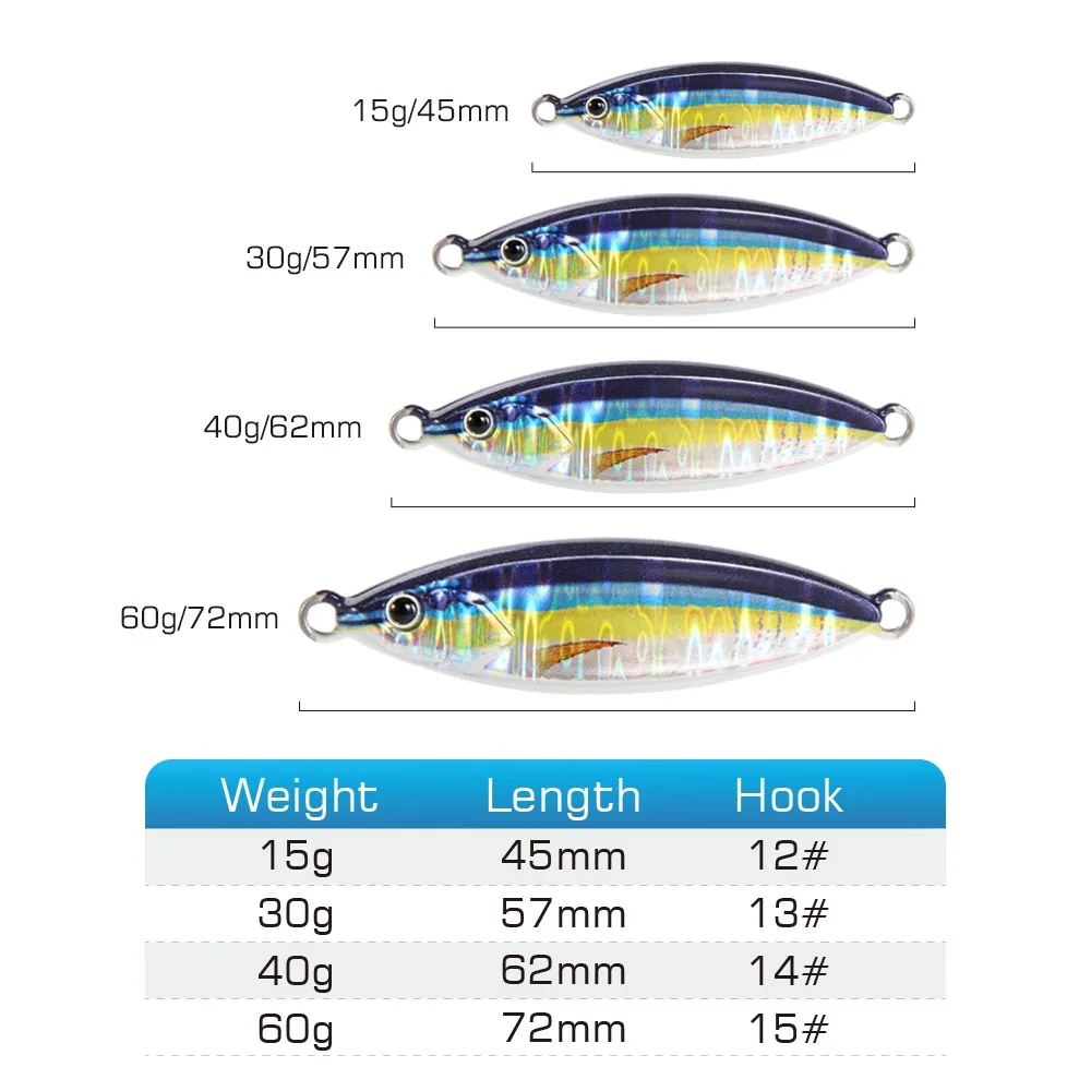 FSTK Tuna señuelo con gancho de asistencia – slow jig lubina - imagen 3