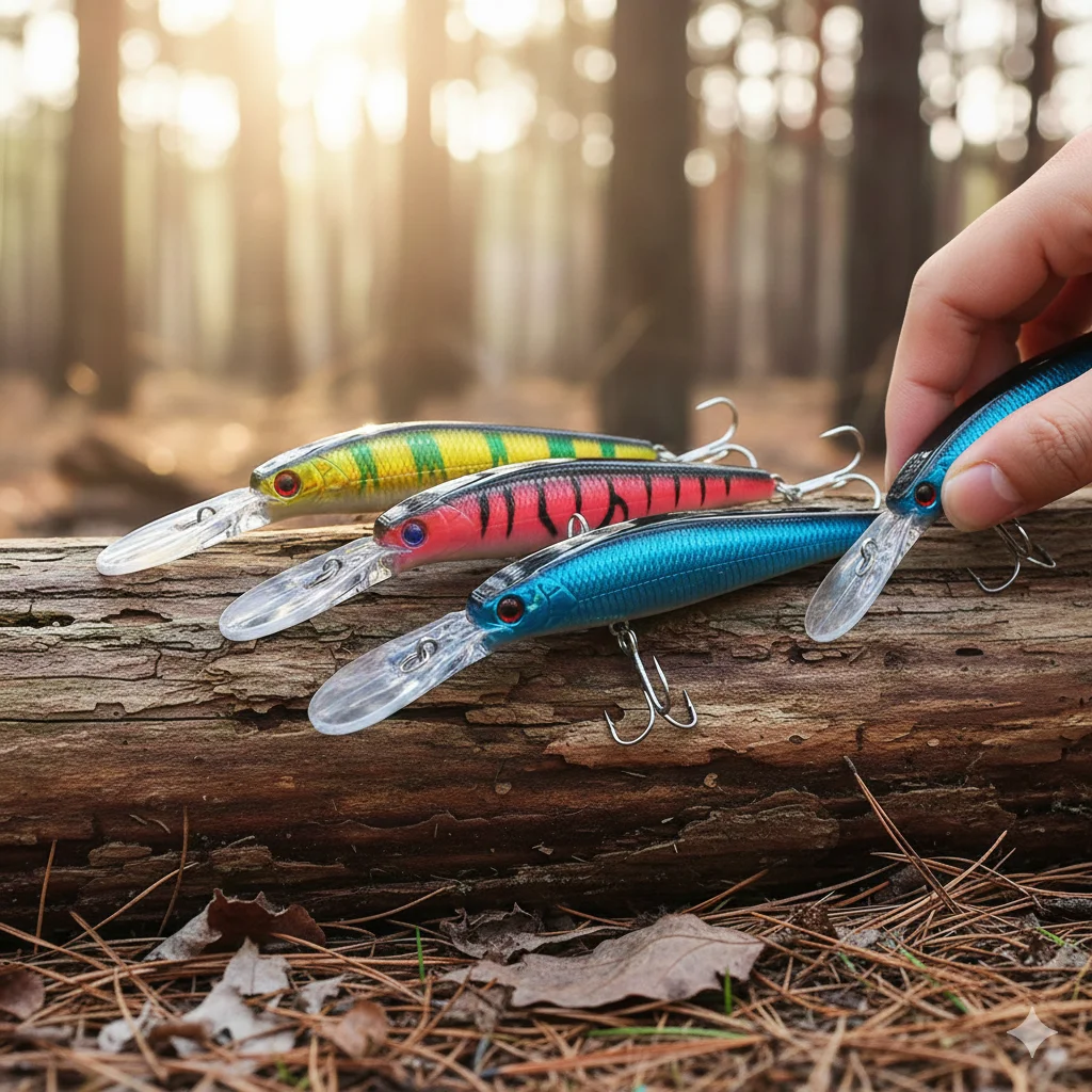 Señuelos minnow de buceo profundo en colores variados para lubina y lucio